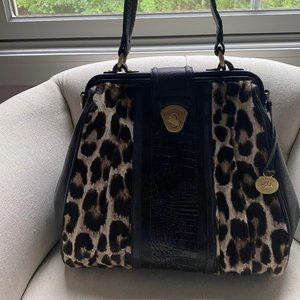 Very rare and roomy Leopard calf hair Brahmin